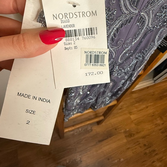 Pisarro Nights Purple Beaded Dress - Picture 4 of 4